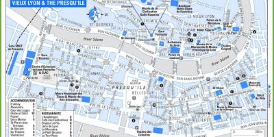 Стары горад Ліён Францыя карта